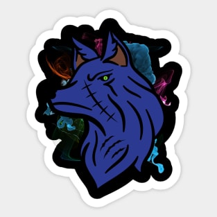 Dark Wolf In The Mist Sticker